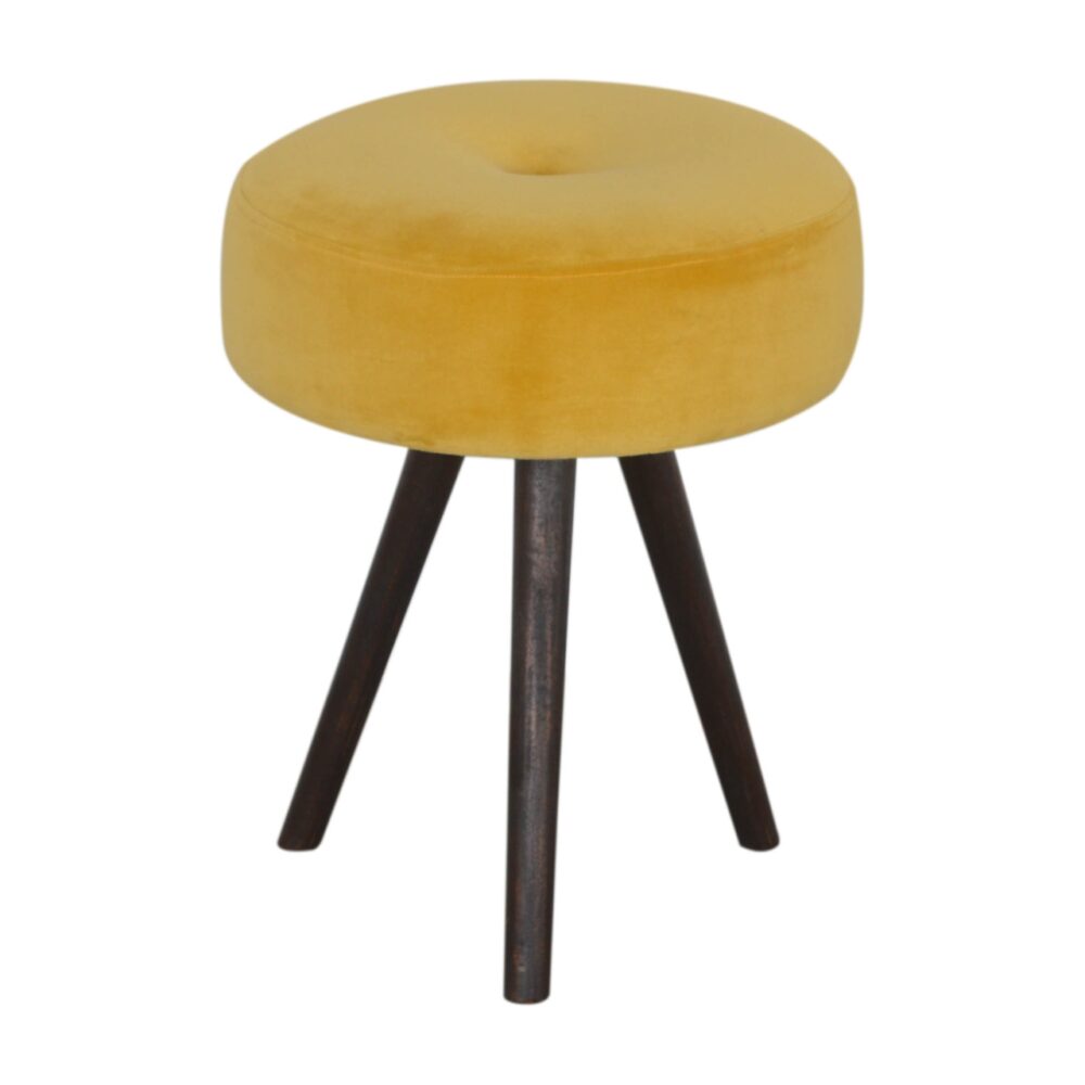 Mustard Velvet Tripod Footstool wholesalers