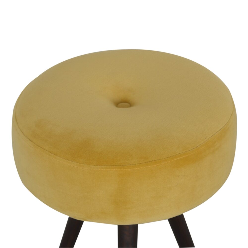wholesale Mustard Velvet Tripod Footstool for resale