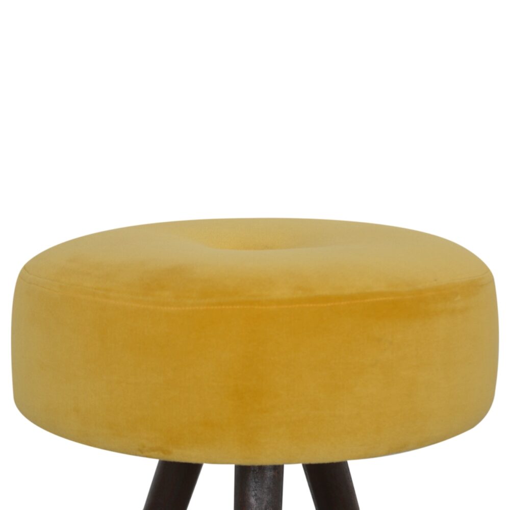 Mustard Velvet Tripod Footstool for resell