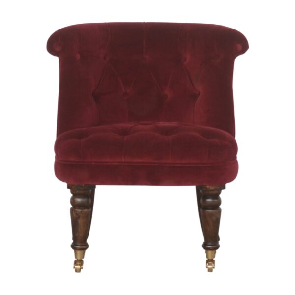Wine Red Velvet Accent Chair for resale