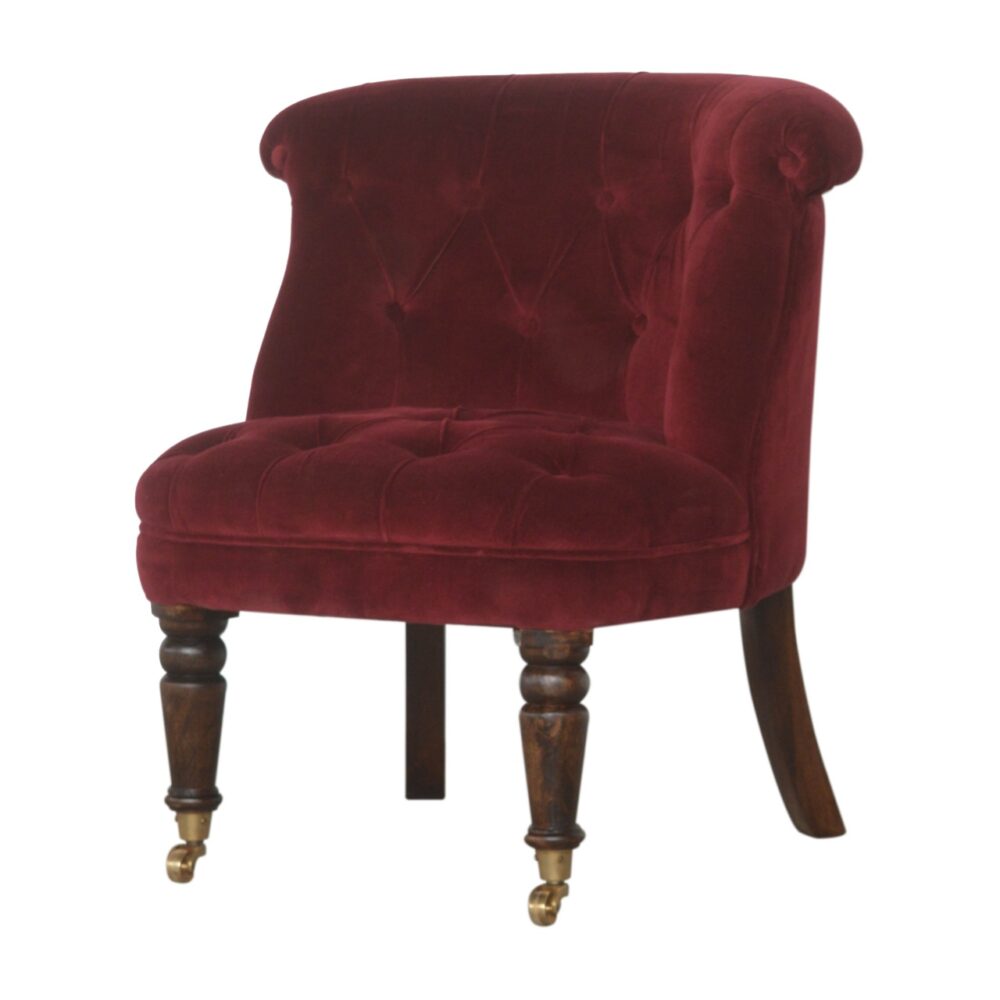 wholesale Wine Red Velvet Accent Chair for resale