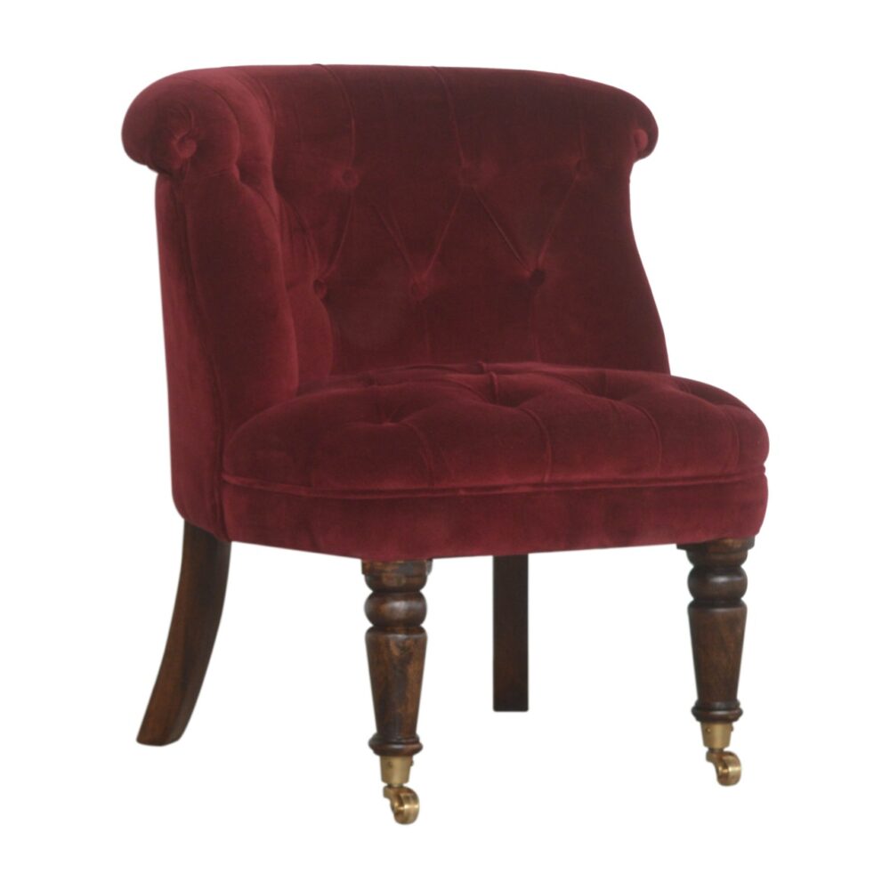 Wine Red Velvet Accent Chair dropshipping