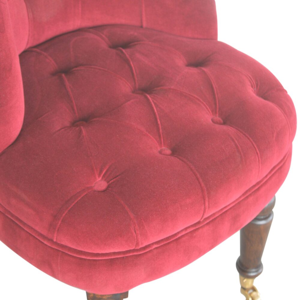 wholesale Wine Red Velvet Accent Chair for resale
