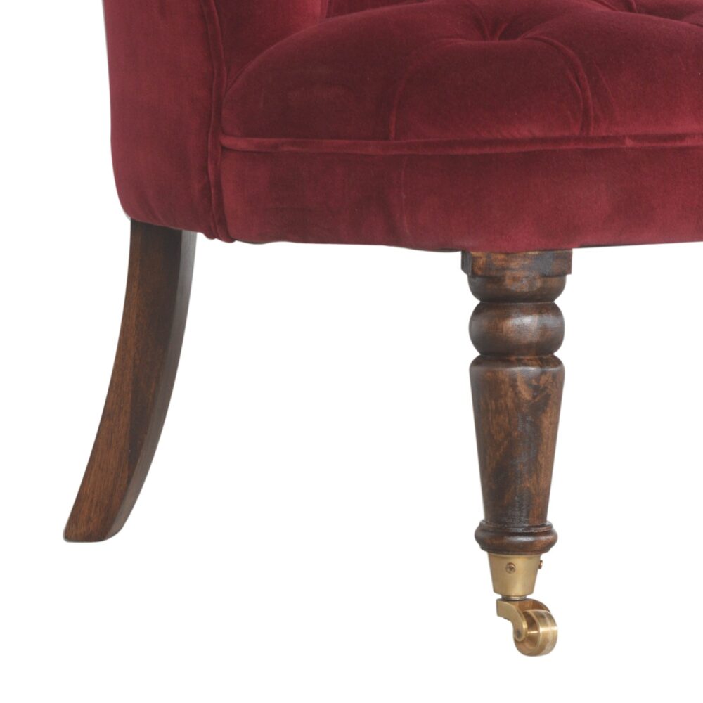 Wine Red Velvet Accent Chair for reselling
