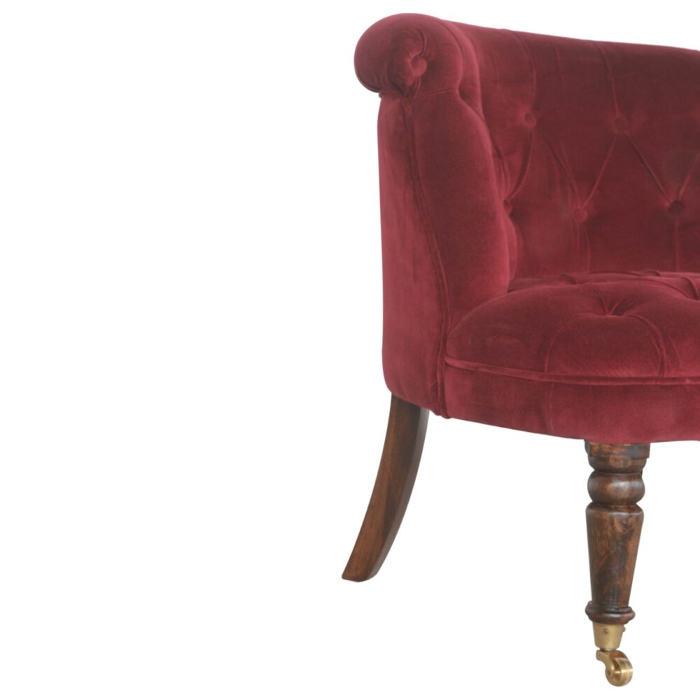 Wine Red Velvet Accent Chair for wholesale
