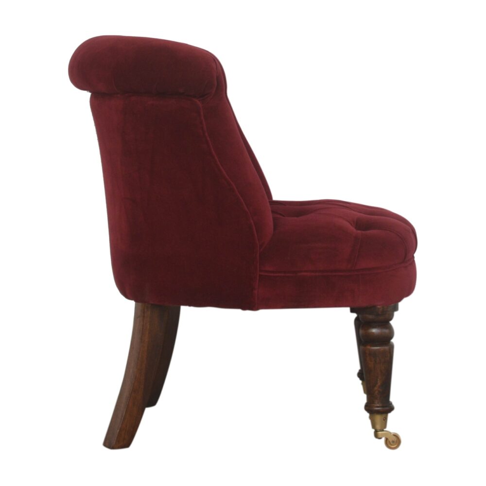 bulk Wine Red Velvet Accent Chair for resale