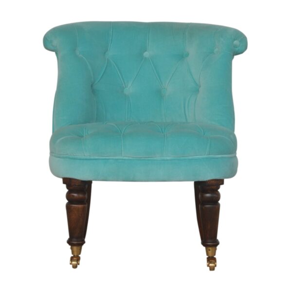 Turquoise Velvet Accent Chair for resale
