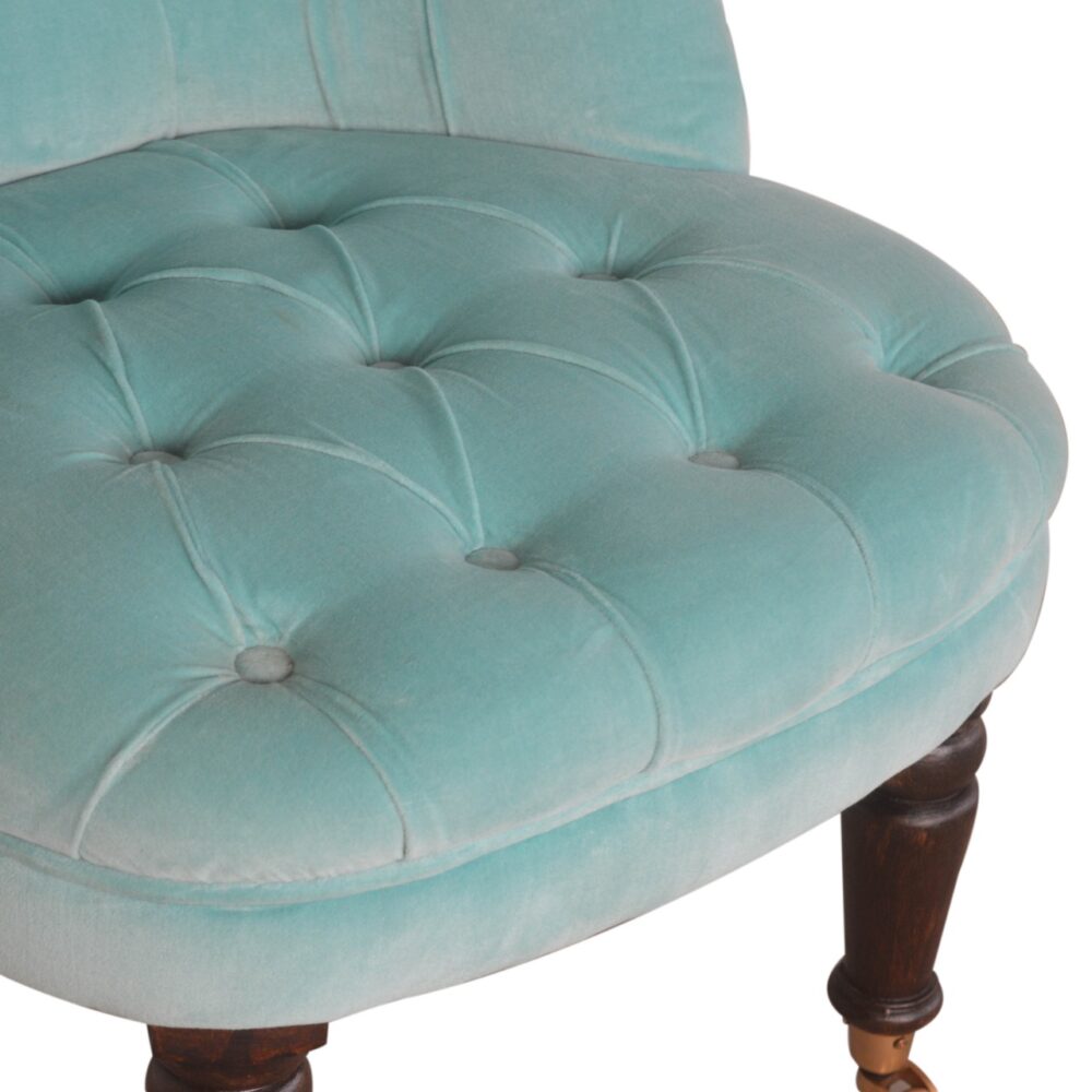 Turquoise Velvet Accent Chair for reselling
