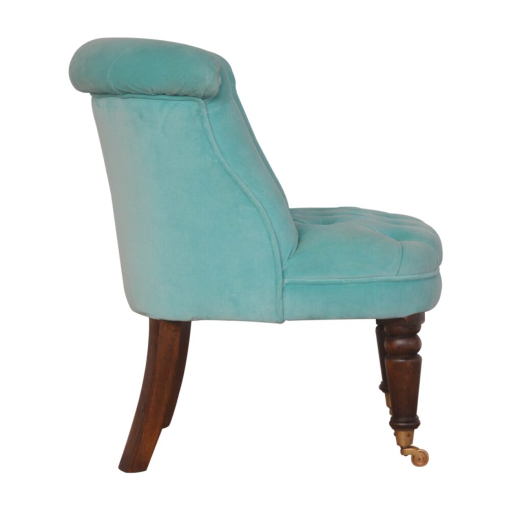 bulk Turquoise Velvet Accent Chair for resale