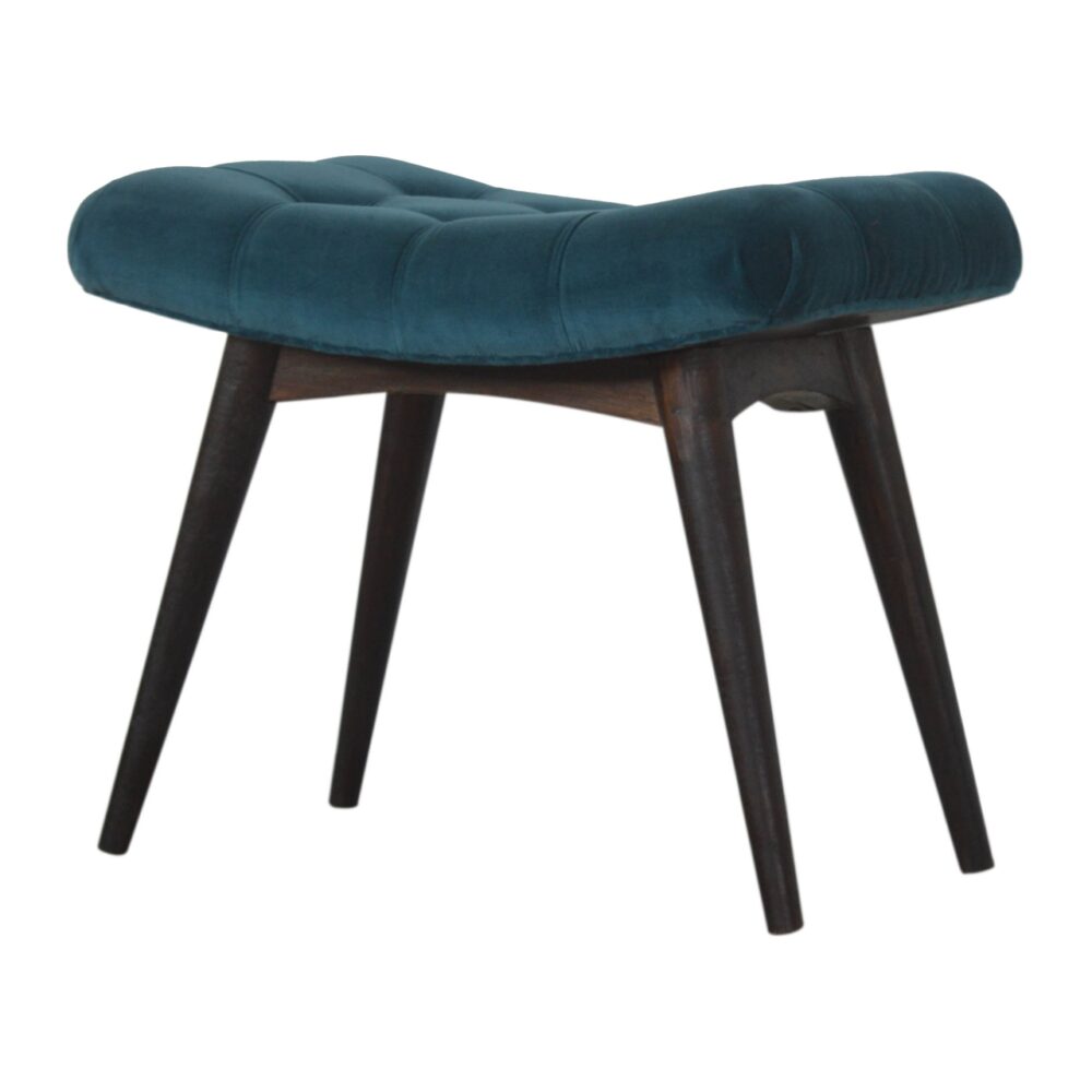 Teal Cotton Velvet Curved Bench wholesalers