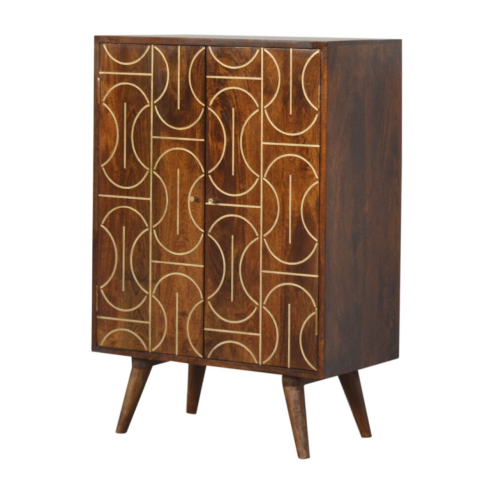 wholesale Chestnut Gold Inlay Abstract Cabinet for resale