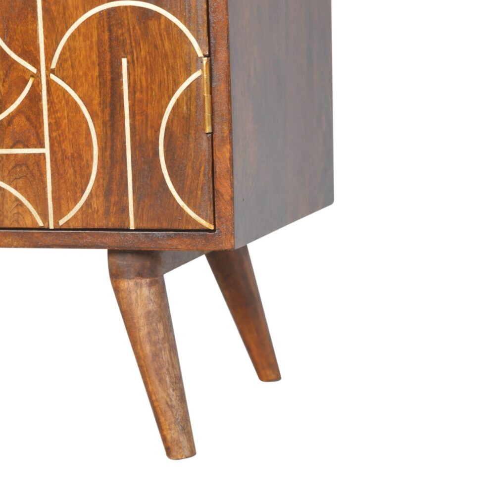 Chestnut Gold Inlay Abstract Cabinet for resell