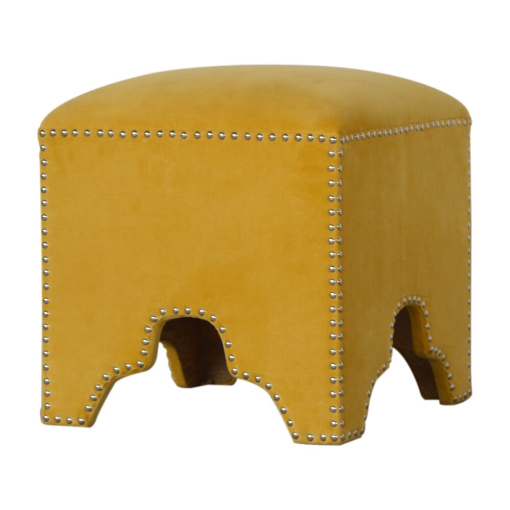 Mustard Studded Footstool wholesalers