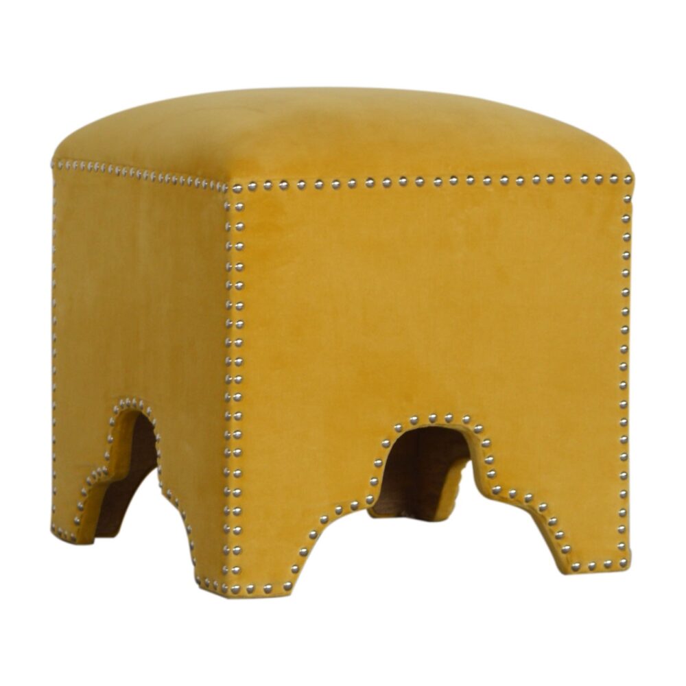 wholesale Mustard Studded Footstool for resale