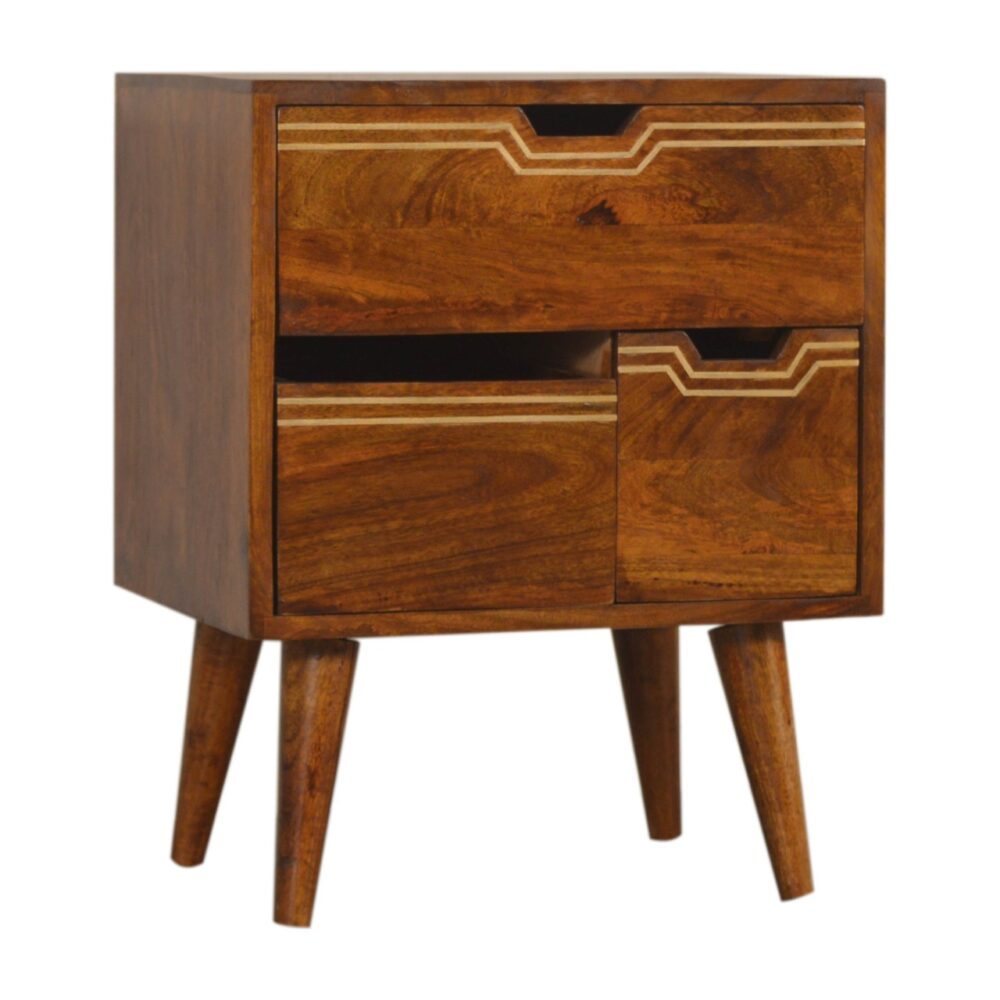 Multi Chestnut Bedside with Removeable Drawers dropshipping