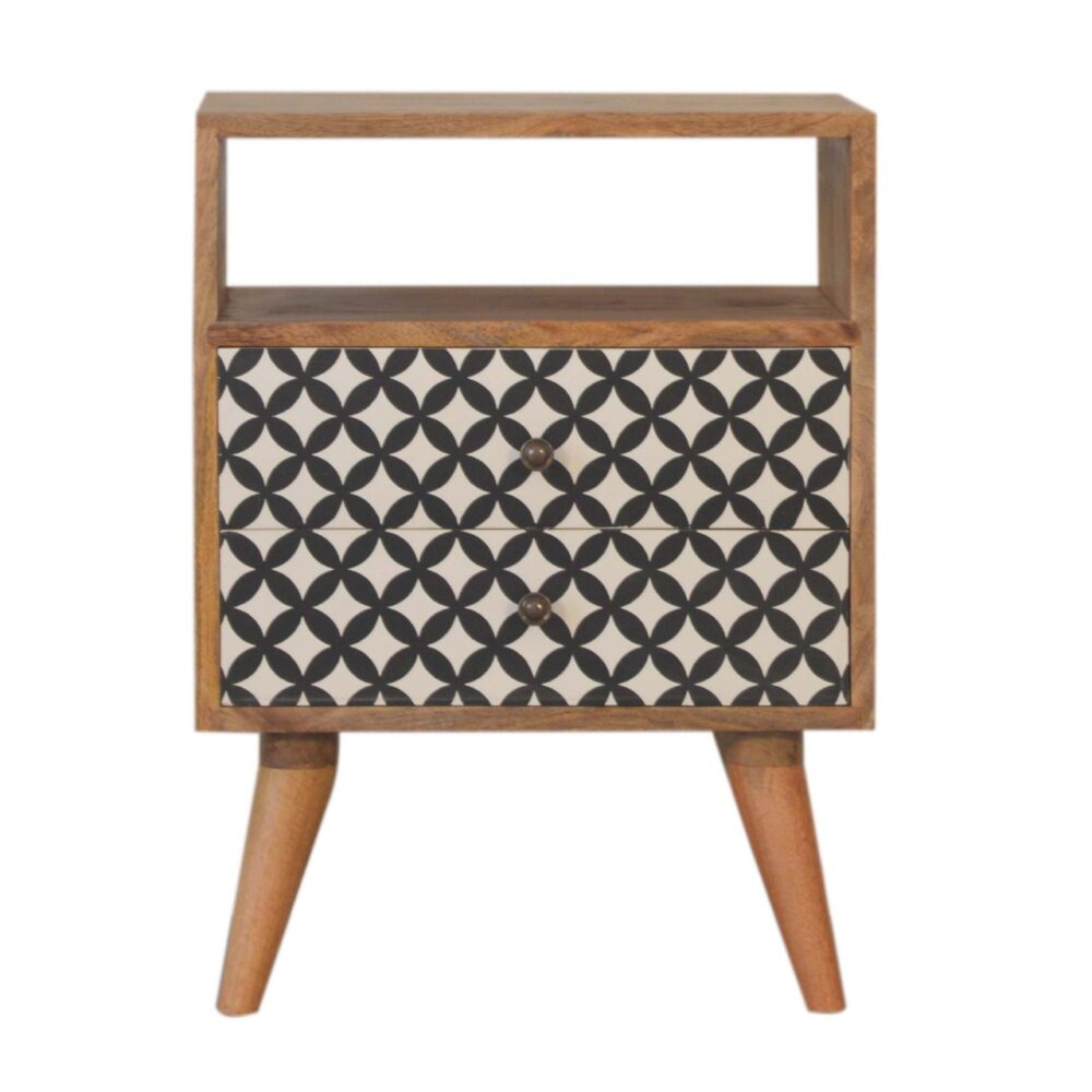 Diamond Screen Printed Bedside with Open Slot wholesalers
