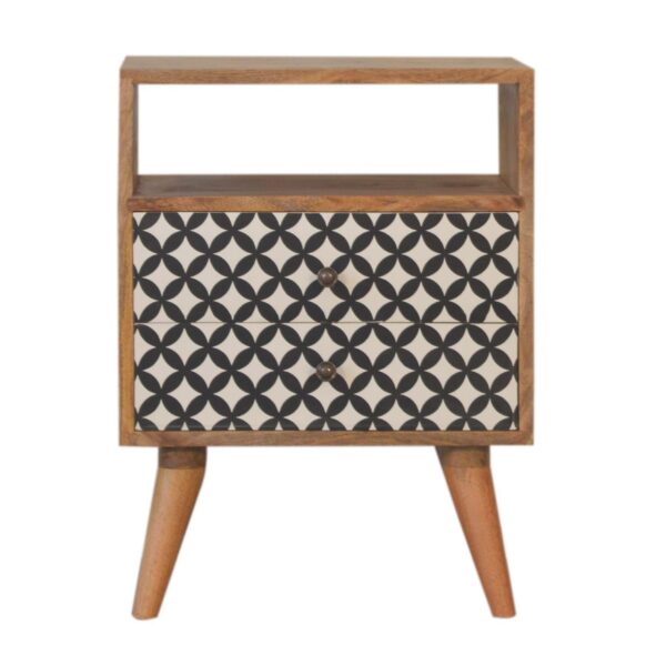 Diamond Screen Printed Bedside with Open Slot for resale