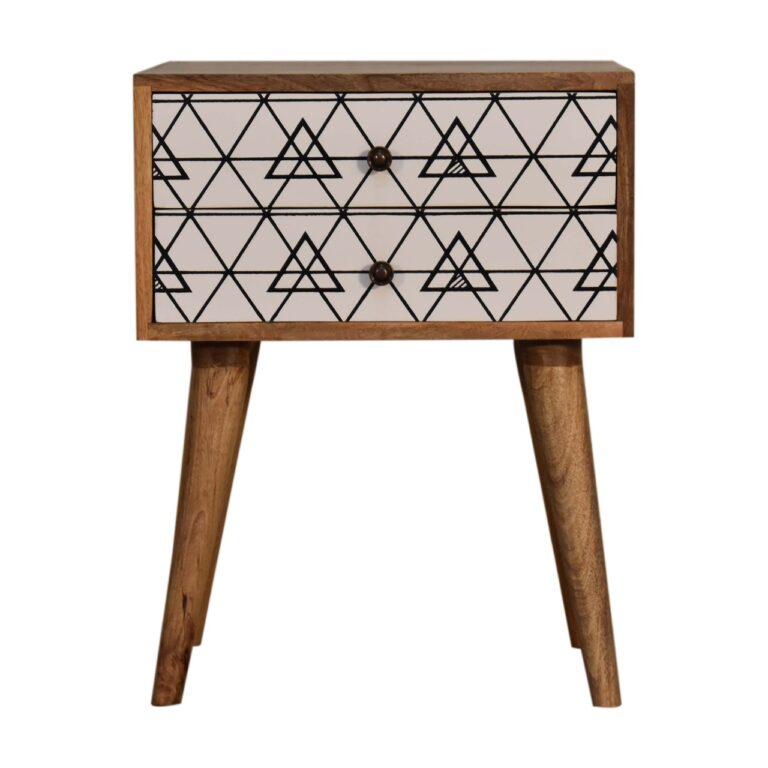 Triangular Printed Bedside for resale