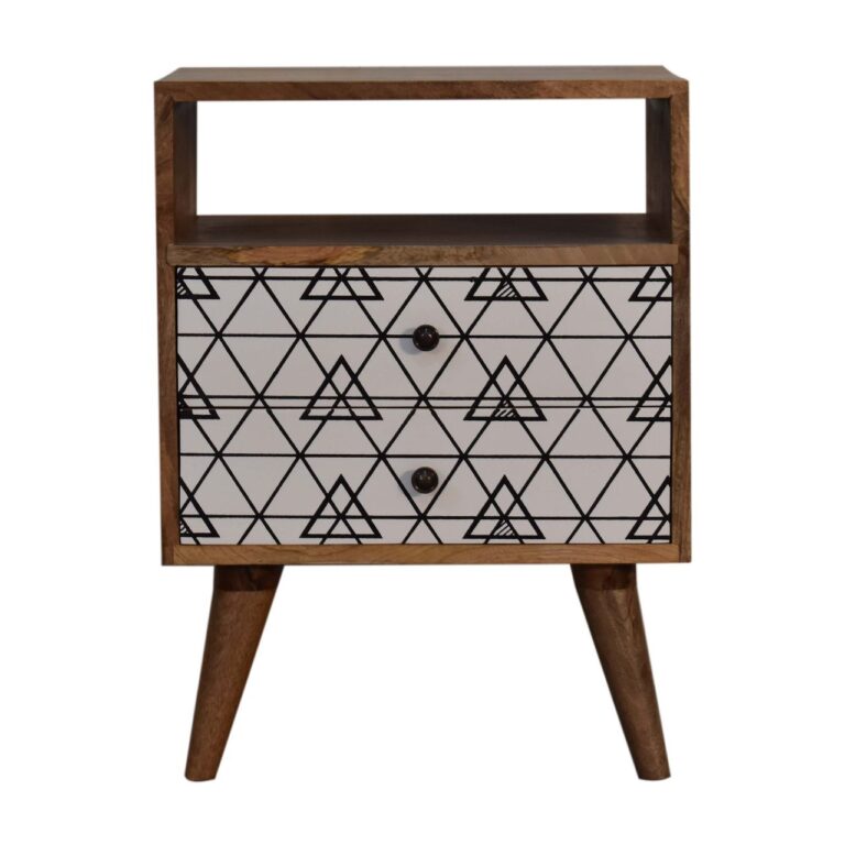 Triangle Printed Bedside with Open Slot for resale