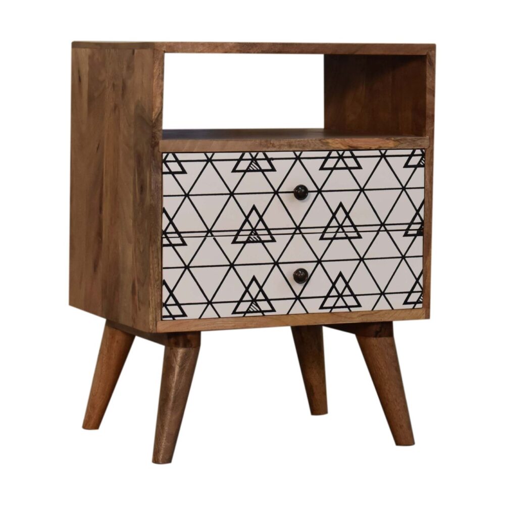 Triangle Printed Bedside with Open Slot wholesalers