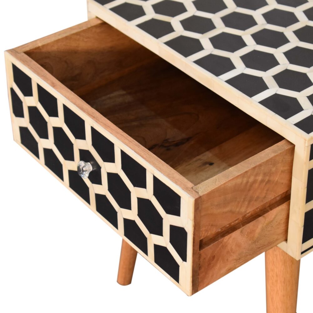 Honeycomb Bone Inlay Bedside for reselling