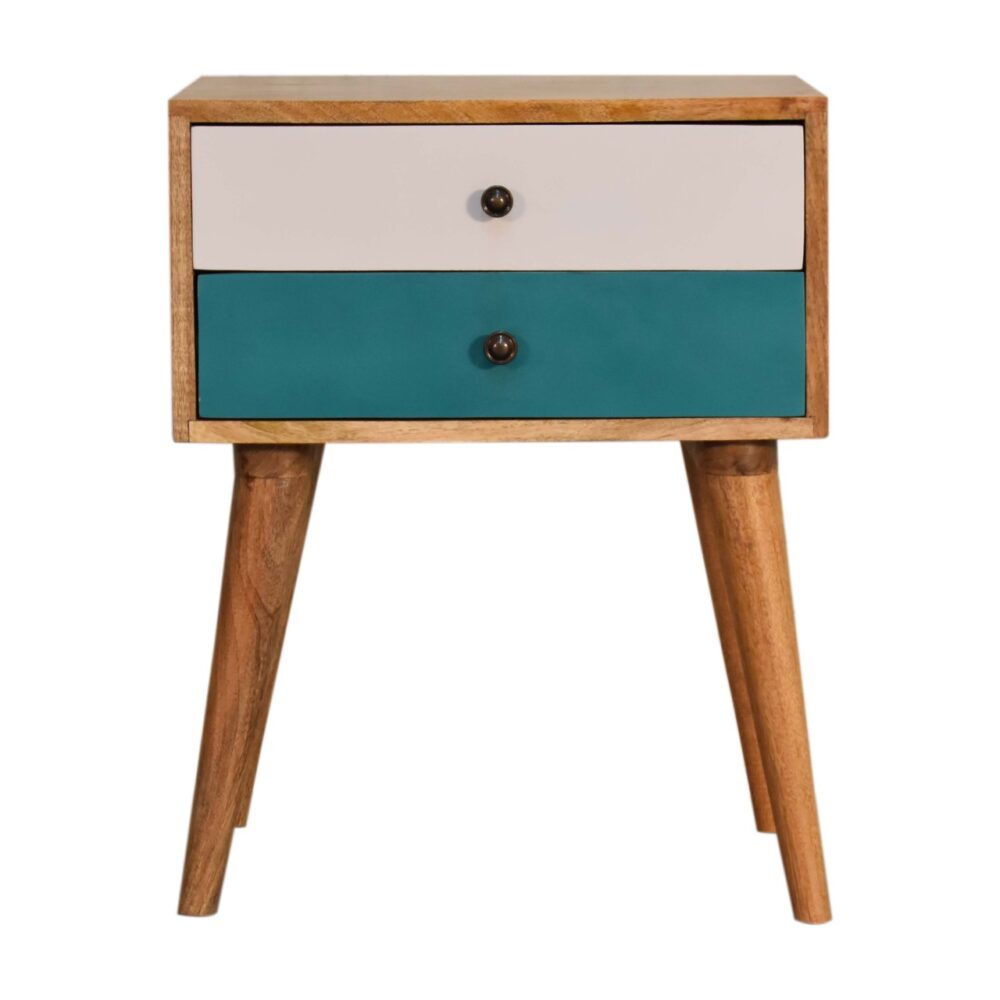 Teal Modern Solid Wood Bedside for resale