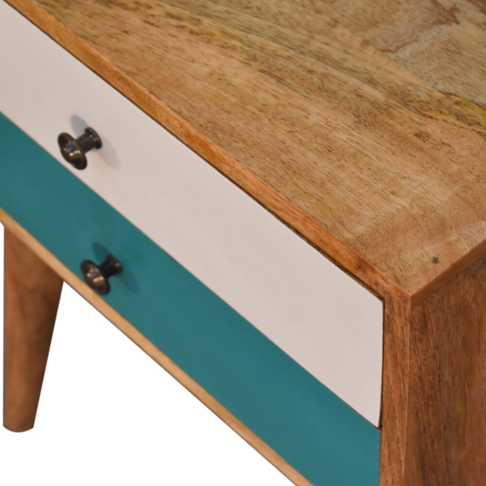 Teal Modern Solid Wood Bedside dropshipping