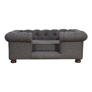 Battleship Tweed Deep Button Pet Sofa Bed for resale