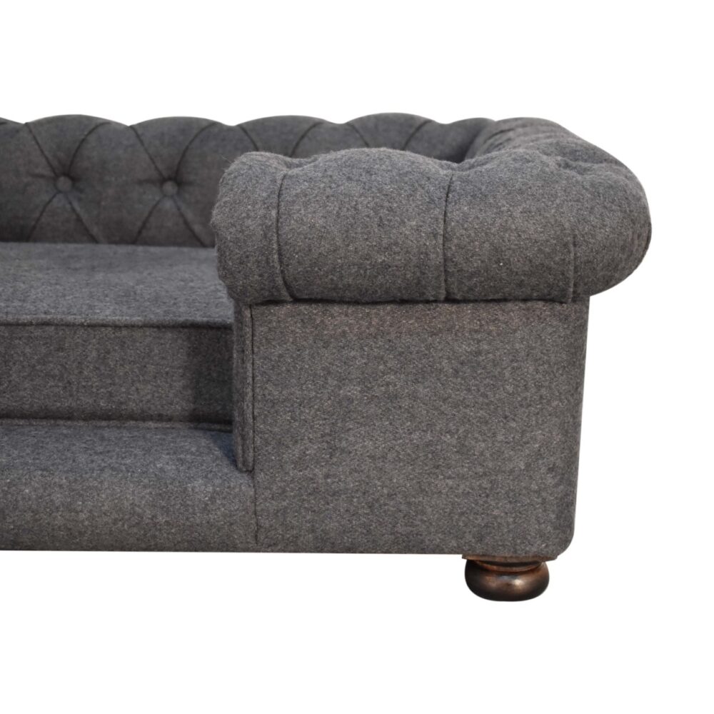Battleship Tweed Deep Button Pet Sofa Bed for reselling