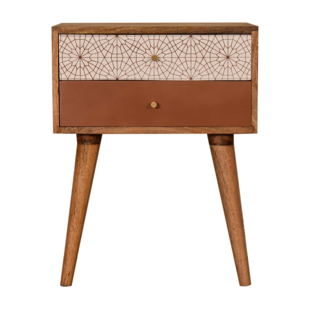 Brick Red Patterned Bedside for resale