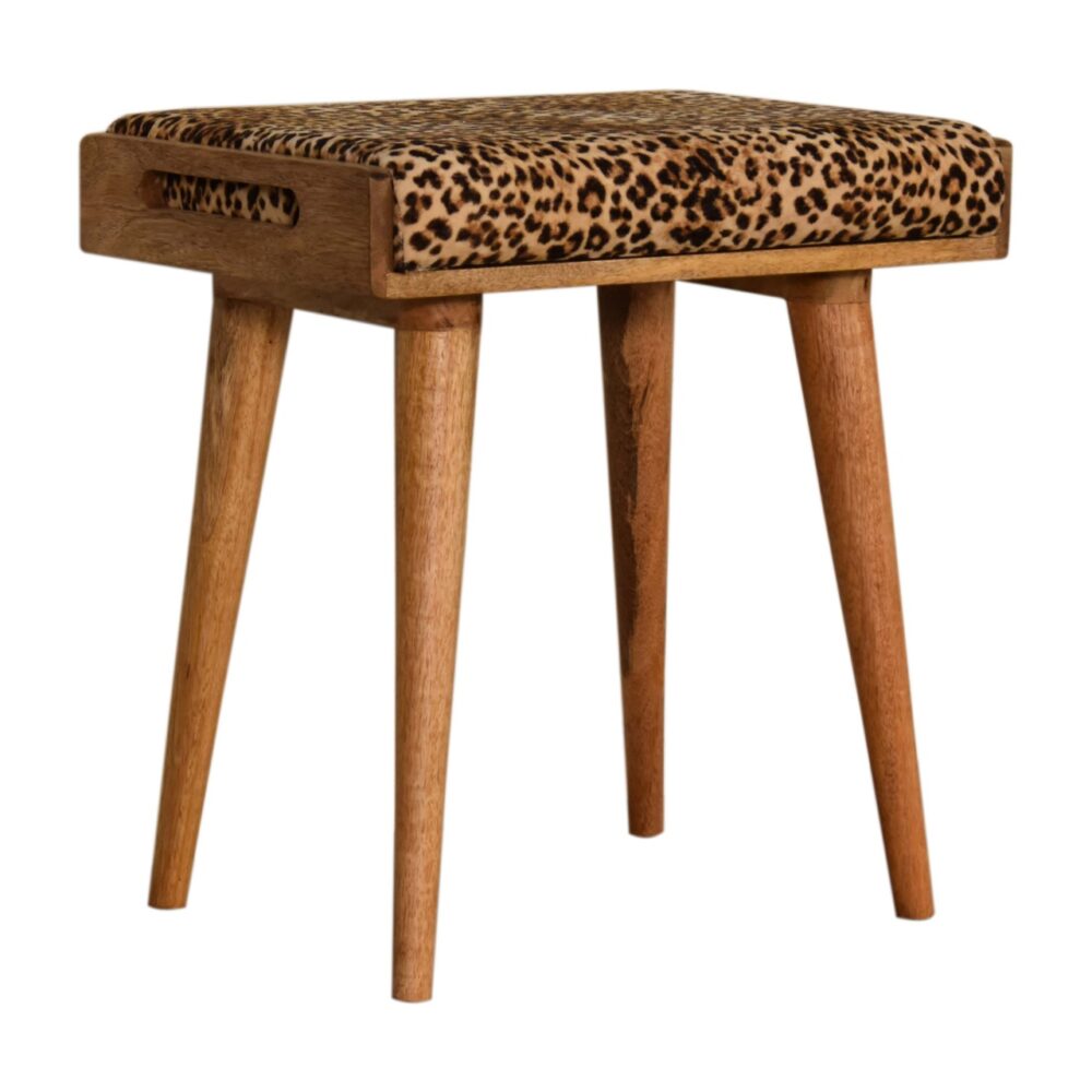 Leopard Velvet Tray Style Footstool wholesalers