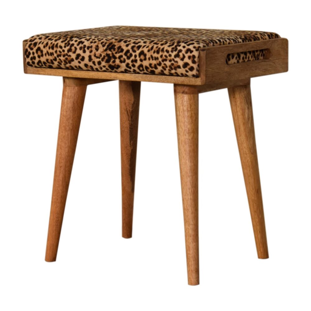 wholesale Leopard Velvet Tray Style Footstool for resale