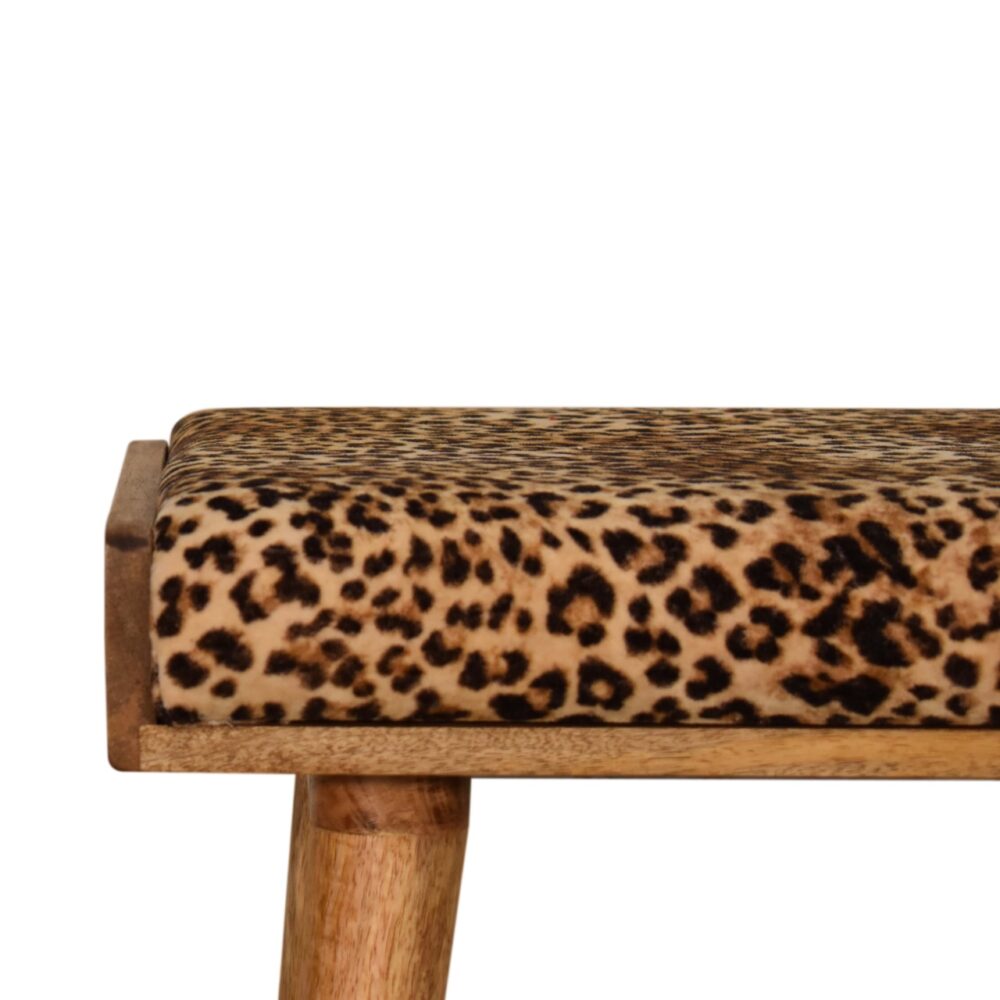 Leopard Velvet Tray Style Footstool dropshipping