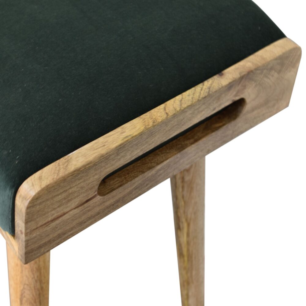 Emerald Velvet Tray Style Footstool for reselling