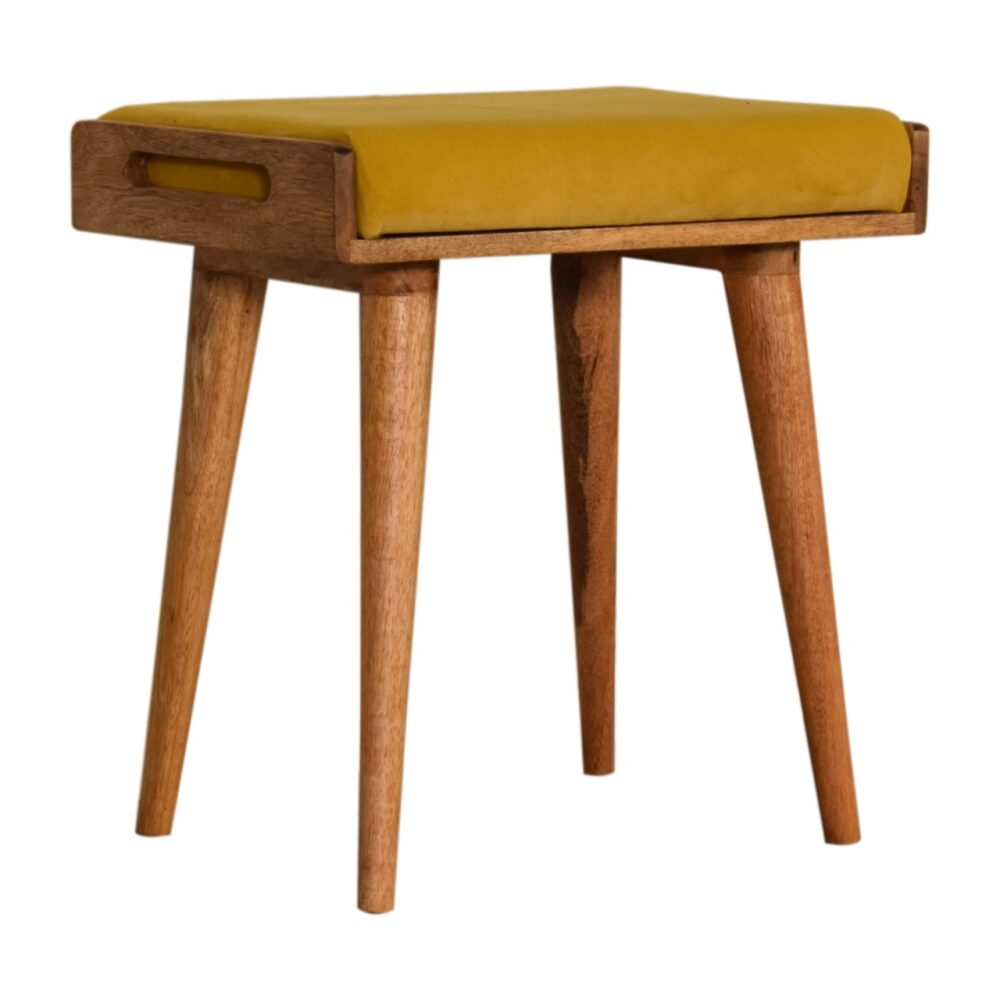 Mustard Velvet Tray Style Footstool wholesalers