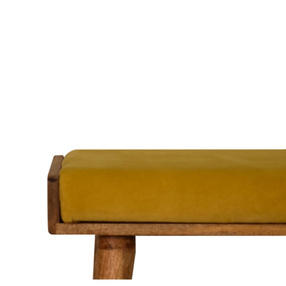 Mustard Velvet Tray Style Footstool dropshipping