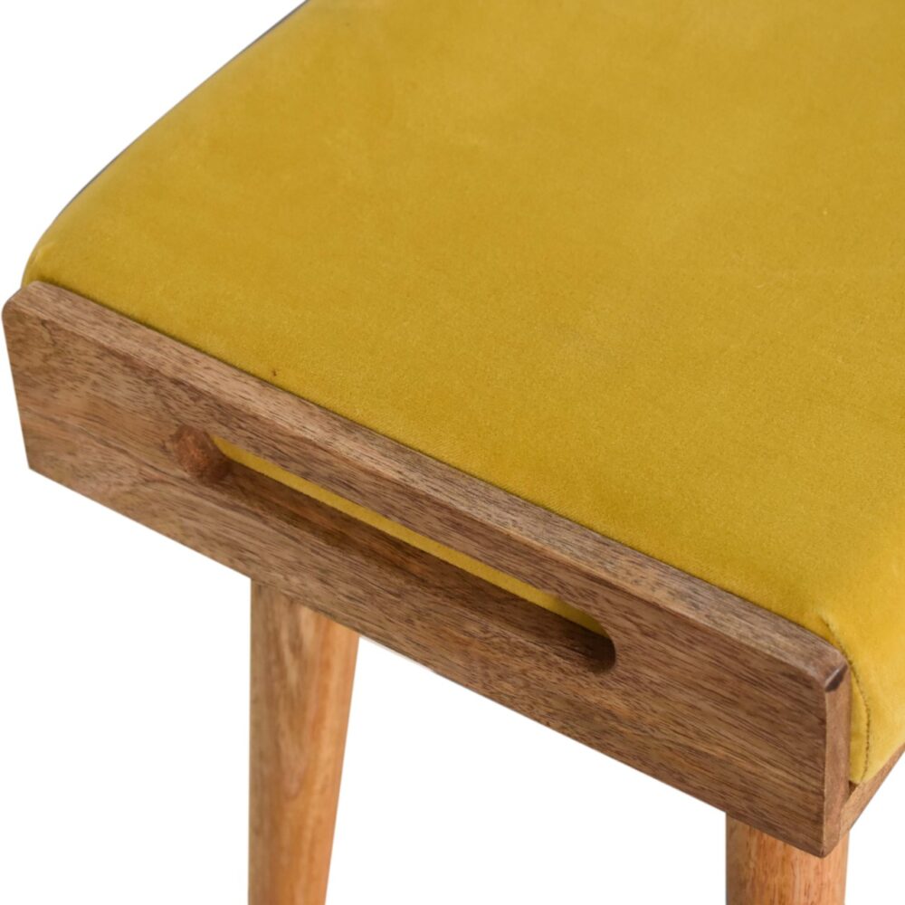 wholesale Mustard Velvet Tray Style Footstool for resale