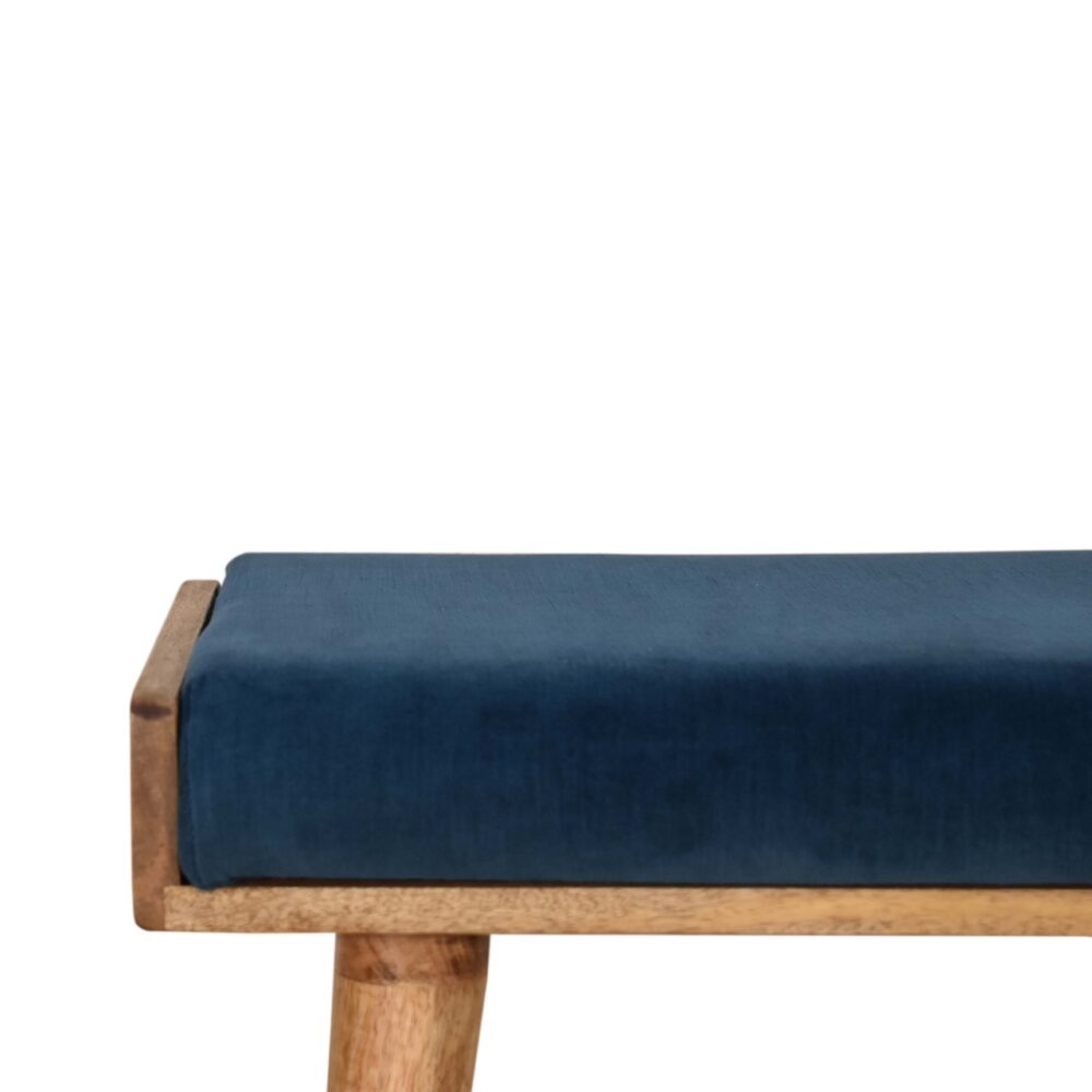 Teal Velvet Tray Style Footstool dropshipping