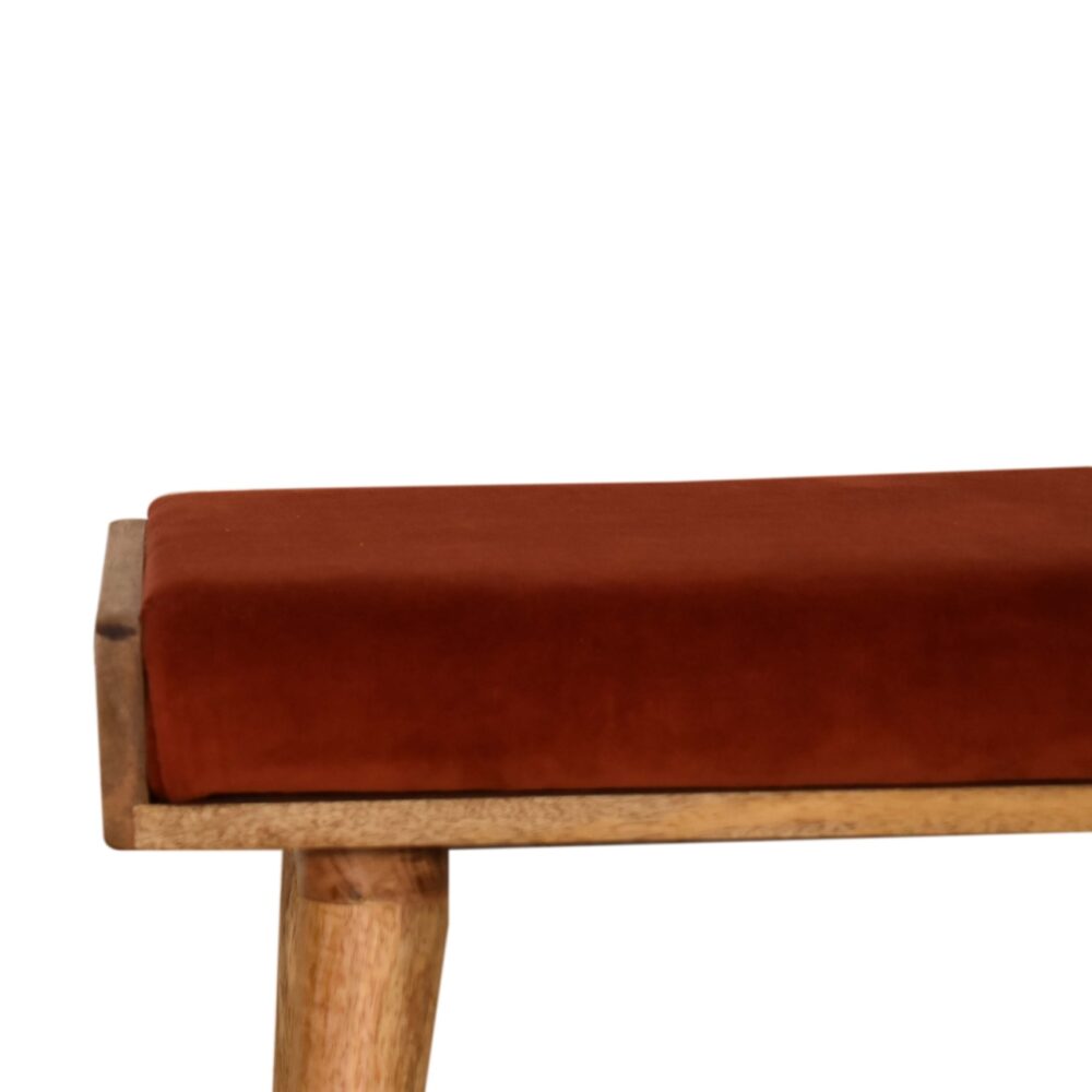 Brick Red Velvet Tray Style Footstool dropshipping
