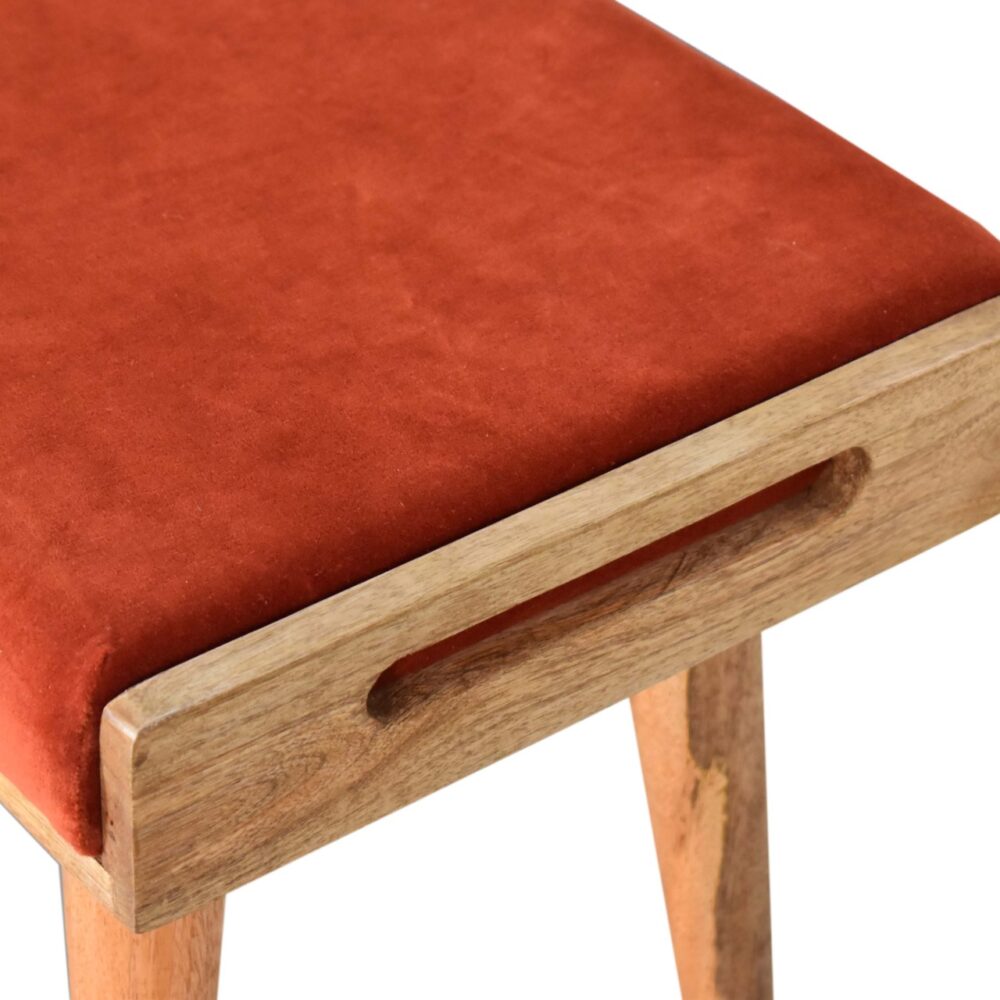 wholesale Brick Red Velvet Tray Style Footstool for resale