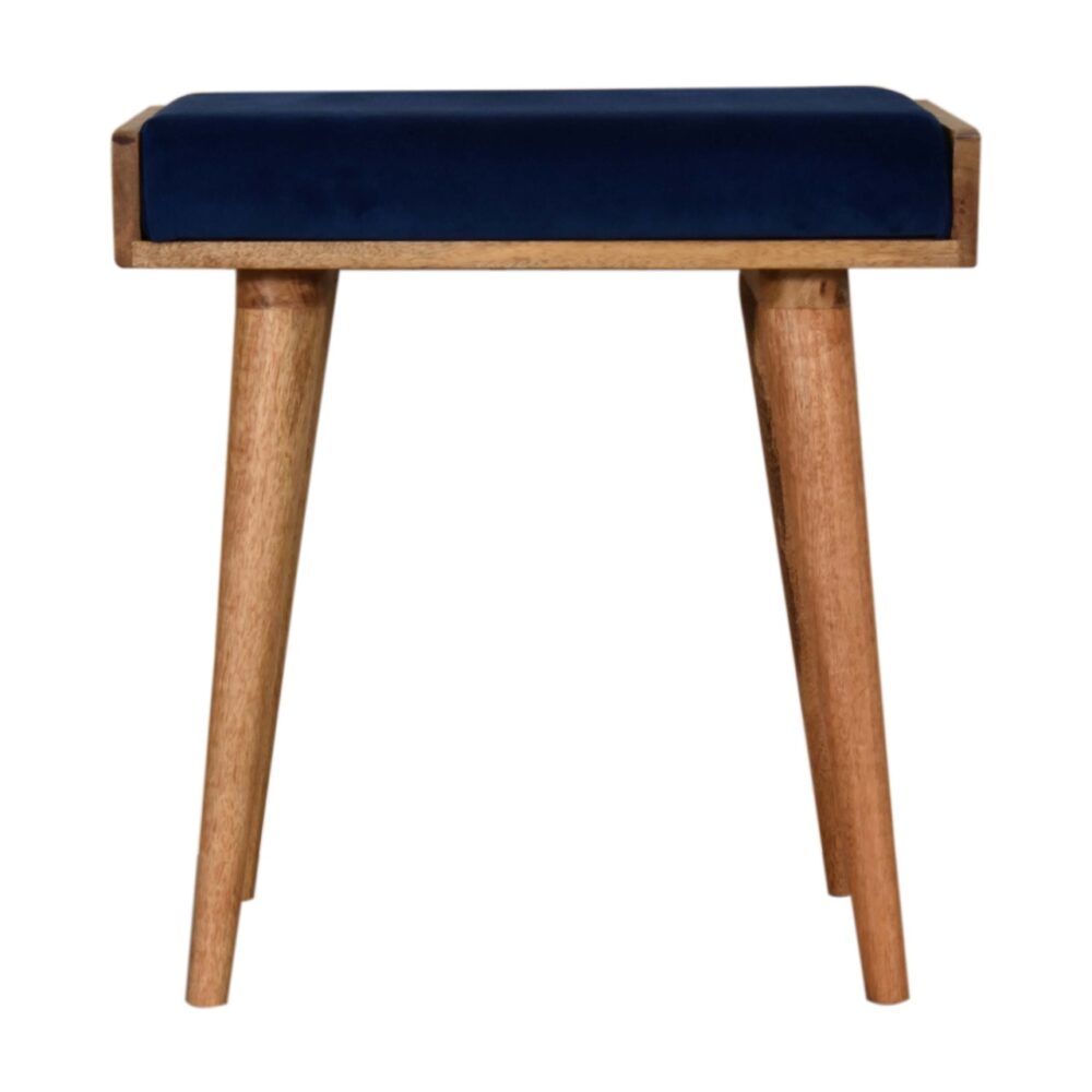 Royal Blue Velvet Tray Style Footstool for resale