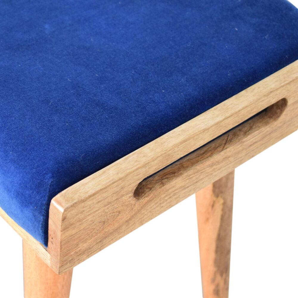 wholesale Royal Blue Velvet Tray Style Footstool for resale