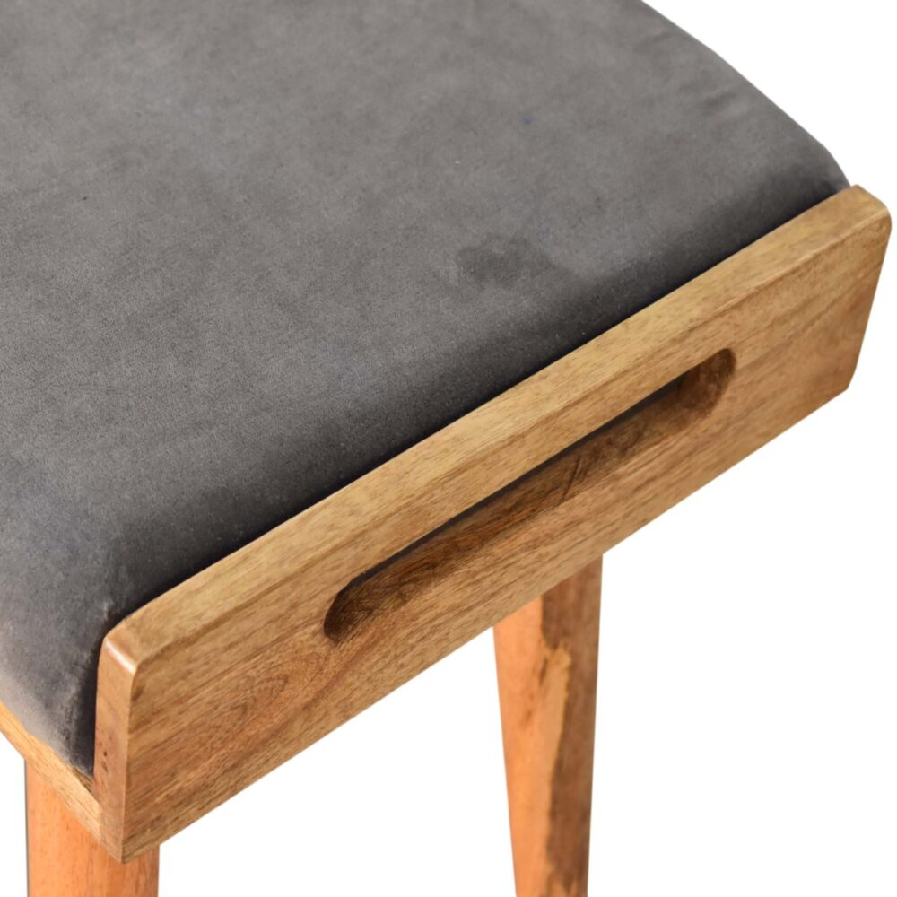 wholesale Grey Velvet Tray Style Grey Footstool for resale