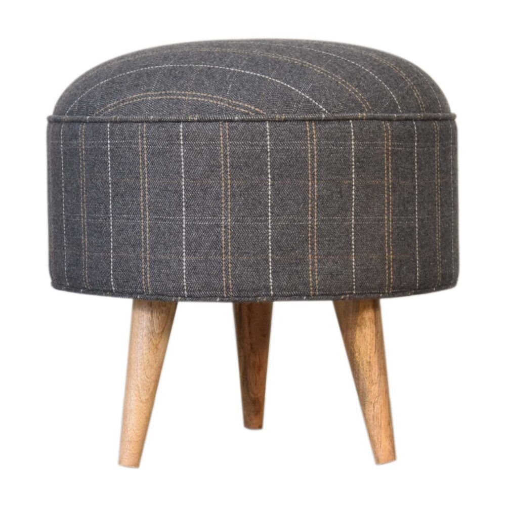 Pewter Tweed Nordic Style Footstool for resale