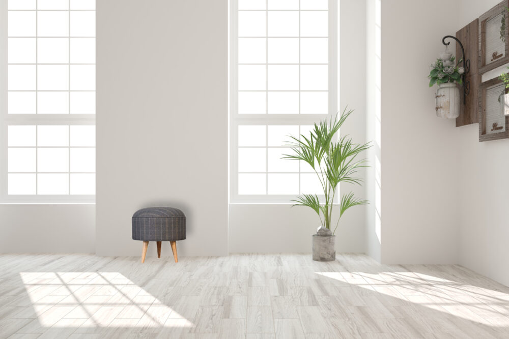 bulk Pewter Tweed Nordic Style Footstool for resale