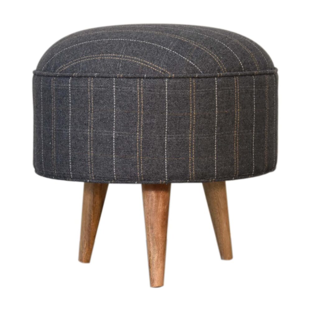 Pewter Tweed Nordic Style Footstool for reselling