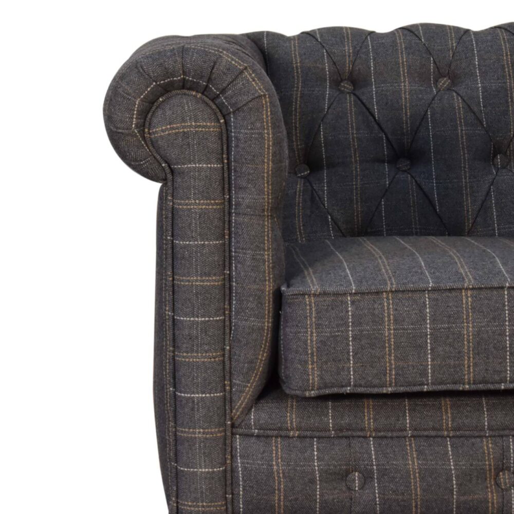 wholesale Pewter Tweed Chesterfield Armchair for resale