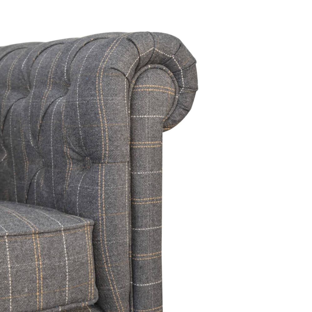 Pewter Tweed Chesterfield Armchair for resell