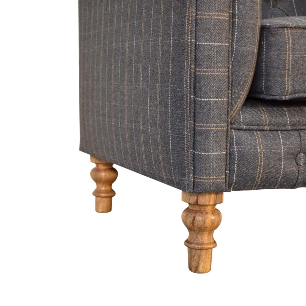 Pewter Tweed Chesterfield Armchair for wholesale
