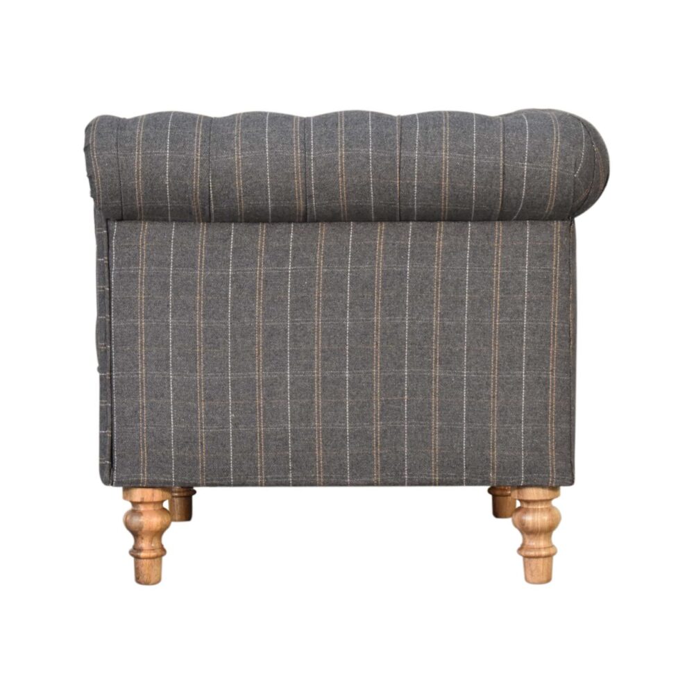 bulk Pewter Tweed Chesterfield Armchair for resale